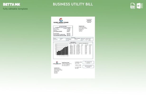 Модерен стил Шаблон за деловни сметки за комунални услуги на Индонезија Global E